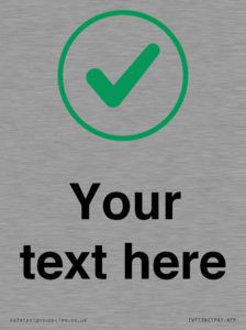 Custom plain background, green tick in circle sign